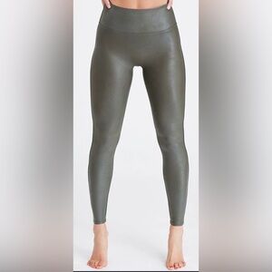 Spanx Olive Green Faux Leather Leggings Pants S